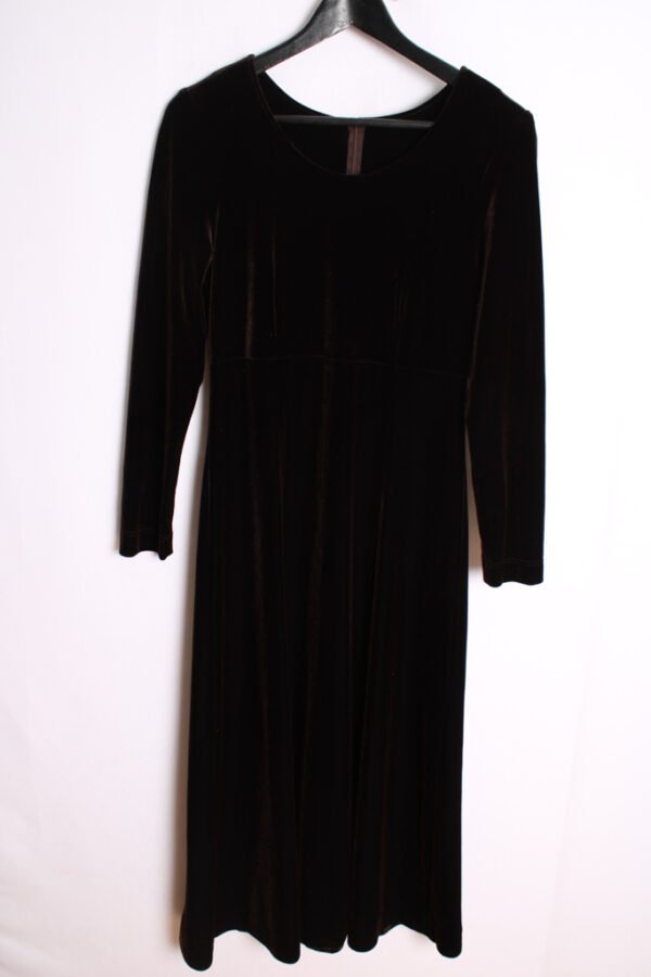Vestido Largo Terciopelo Marrón Vintage "S"