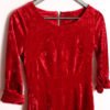 Vestido Rojo Vuelo Terciopelo Vintage "XS"