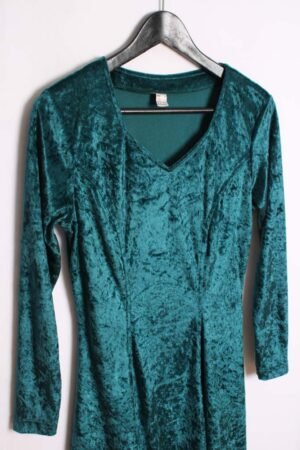 Vestido Terciopelo Esmeralda Vintage "S/M"