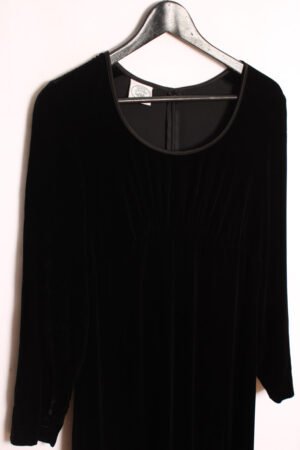 Vestido Largo Terciopelo Negro Vintage "M/L"