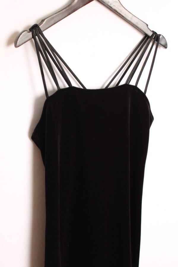 Vestido Maxi Negro Terciopelo Vintage "M"